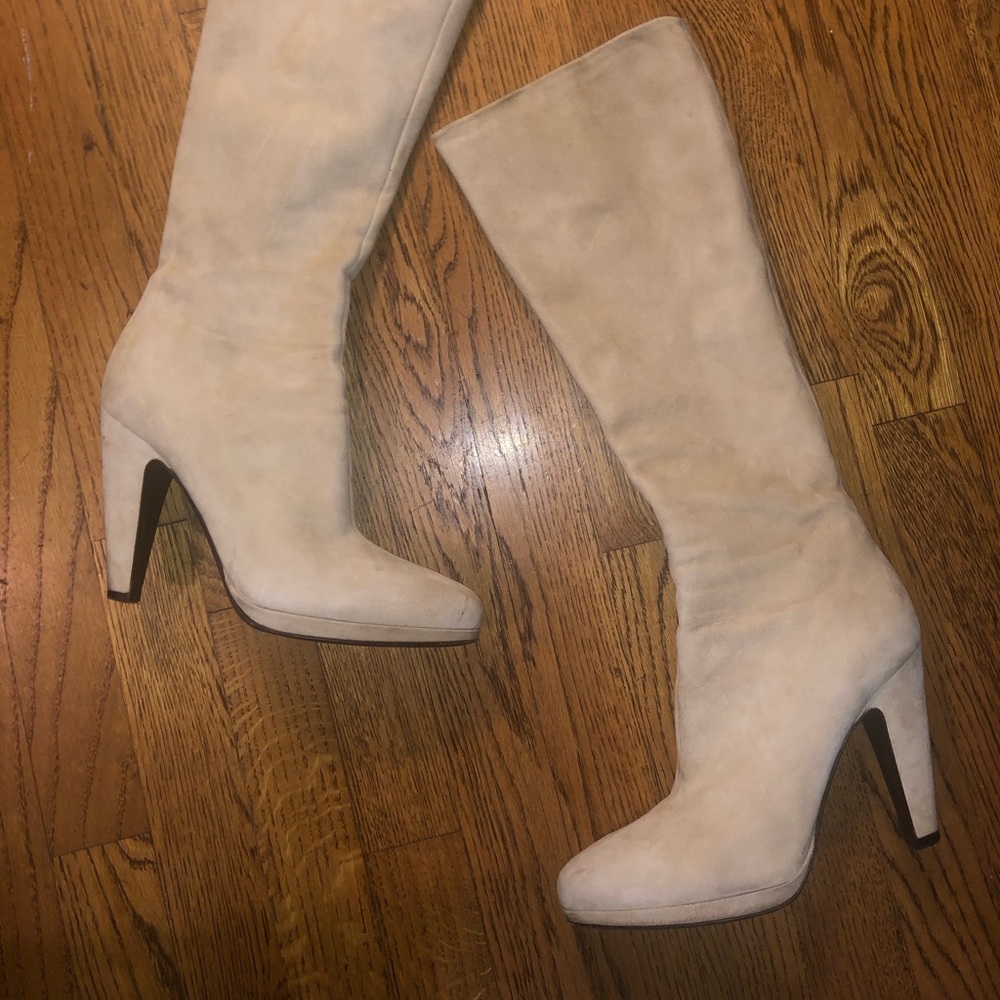 Prada Tall Calf Height Suede Boots